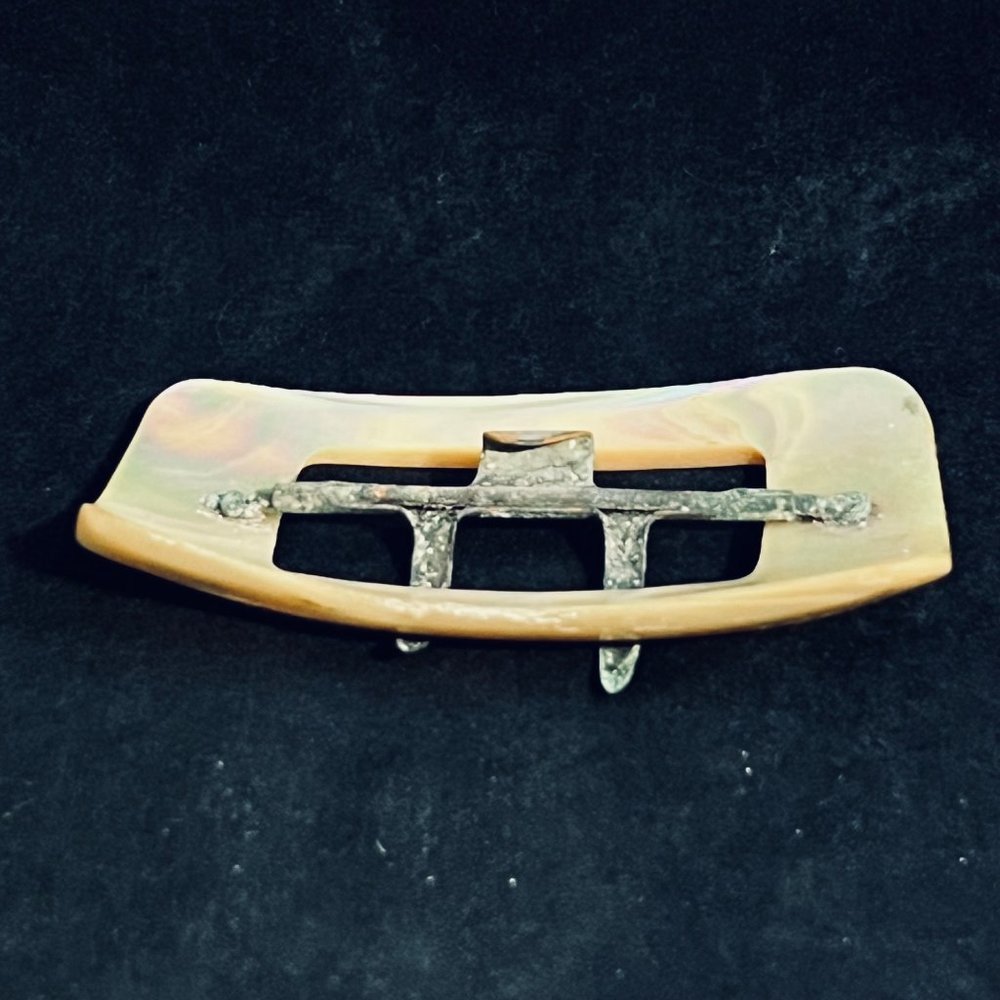 Victorian Mother Of Pearl Rectangle Sash Clip - Picture 5 of 5
